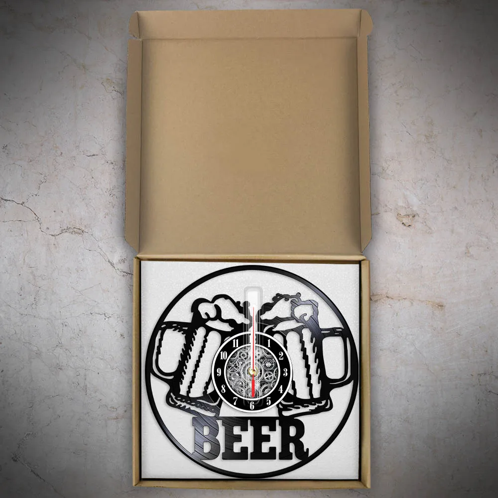 Beer Cheers виниловые LP пластинки настенные часы для дома бара кухни ресторана