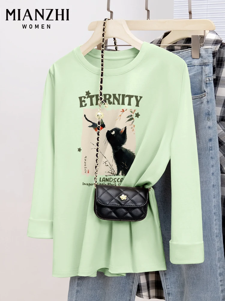 Senma up Cotton to Long sleeves Shirt Women Autumn 2024 New Stacked Inner wear Top Plus size Bottoming |