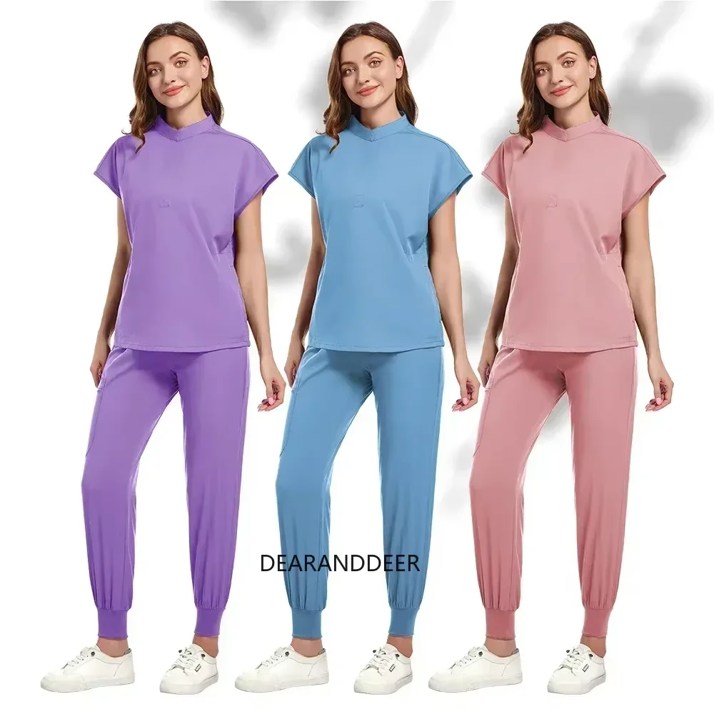 Dental pet hospital pharmacy clinic beauty salon uniform multicolor high elastic soft suit suitable for doctors and nurses.
