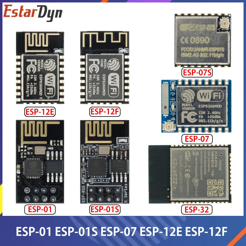 

ESP8266 ESP-01 ESP-01S ESP-07 ESP-12E ESP-12F remote serial Port WIFI wireless module intelligent housing system Adapter 2.4G