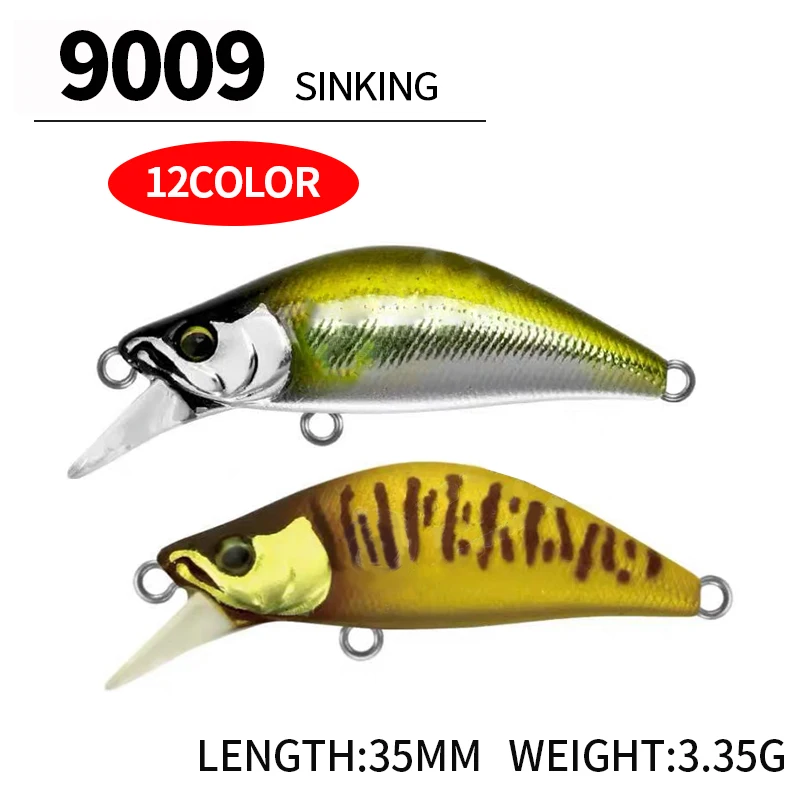 

1Pcs 35mm 3.35g Sinking Mini Minnow for Fishing Japanese Artificial Bait Stream Trout Bass Fihsing Tackle Isca Pesca Minnow 9009