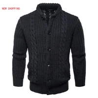 warm mens cotton sweater pullovers mens o neck knit sweaters 2020 winter thick knitted cardigan overszied male black grey navy