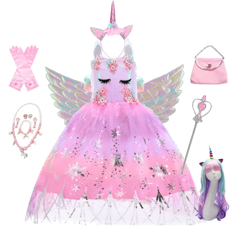 

Пастельные Блестки для девочек, платье-пачка в виде единорога для косплея, детское платье для дня рождения, розовое платье принцессы, костюм, детское летнее платье