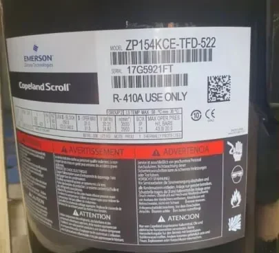 Фото Компрессор Emerson Copeland ZR61KCE-TFD-522 ZR61KC-TFD-522 мощностью 5 л.с. для систем кондиционирования воздуха. №2