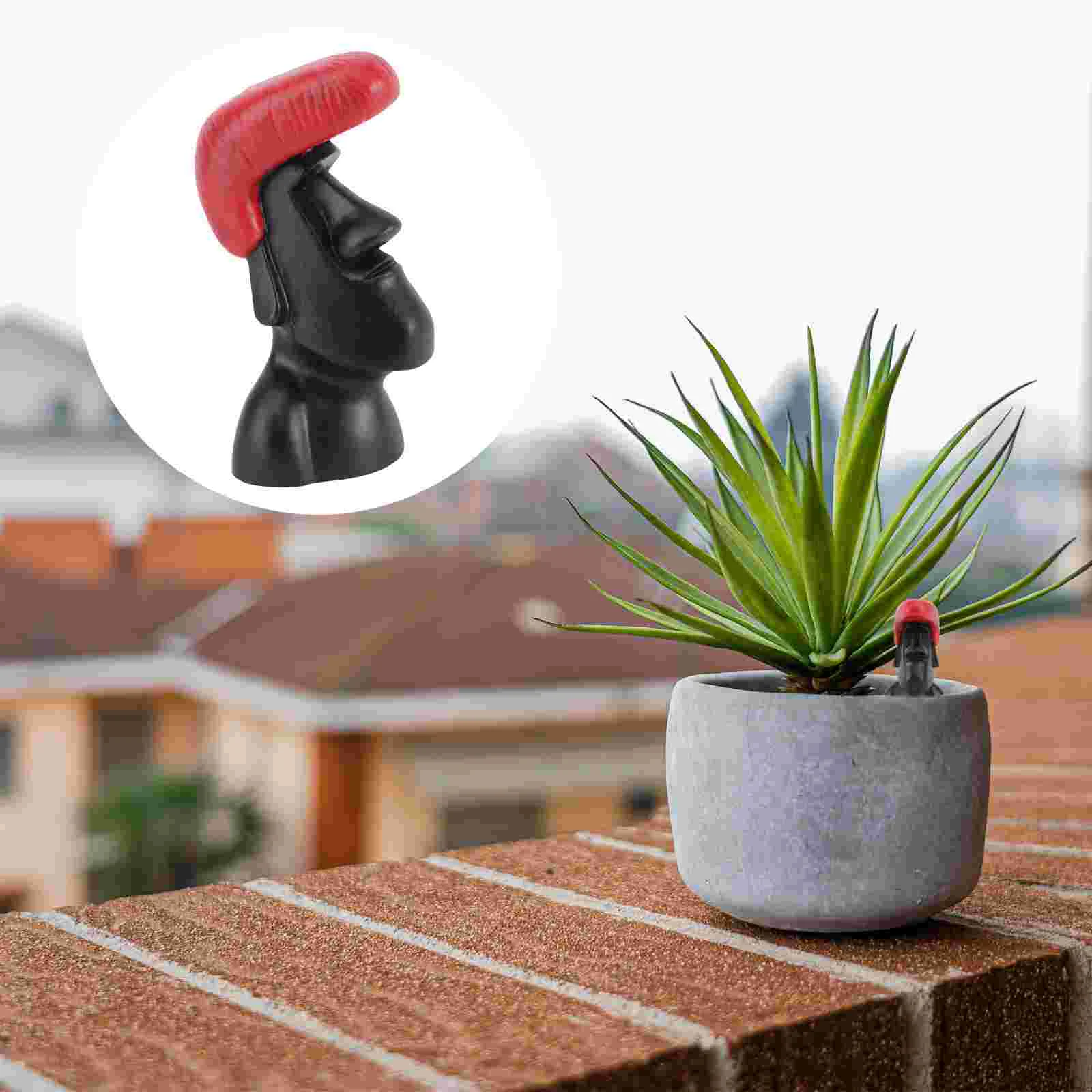 

Fish Tank Ornament Micro Landscape Decoration Fish Tank Resin Statue Moai Stone Resin Island Replicas