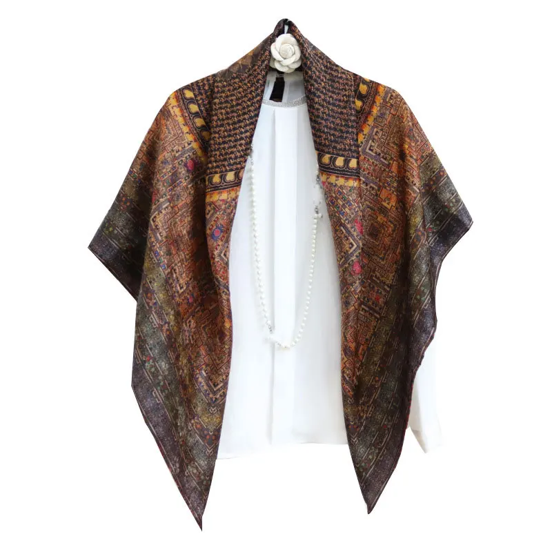 

100% Mulberry twill Silk Scarf Shawl Double-Sided Square Neck Scarves 2023 For Women Wrap Bandana Spring Headband Hijab Shawls