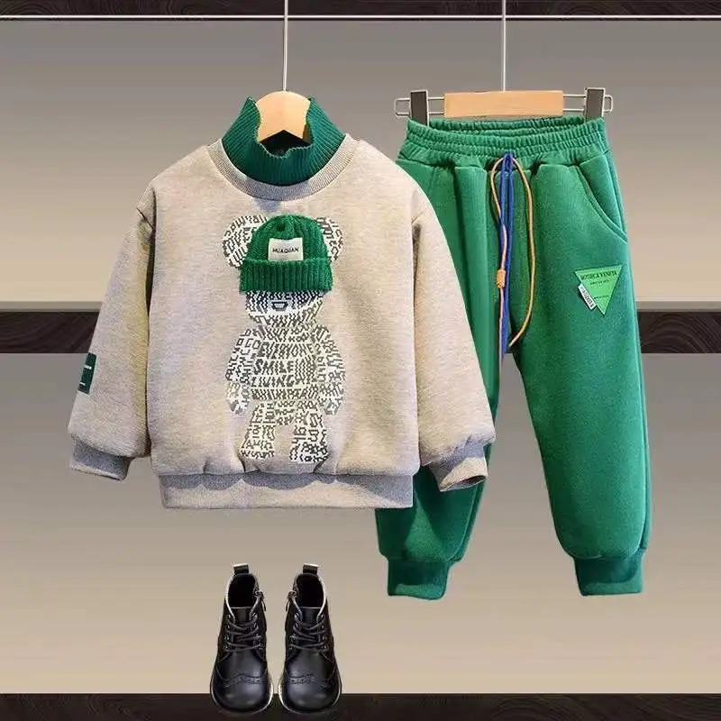 

New Boys spring fall Clothing Children top +Pants Set 2 pieces Set Kids Baby Boys Clothes 6 7 8 9 10 11 12 14 Years