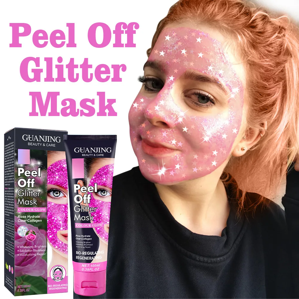 100ml Peel Off Glitter Mask Whitening Brighten Exfoliaticn Blackhead Moisturizing Repoir Clean The Pore Adsorption Free Shipping