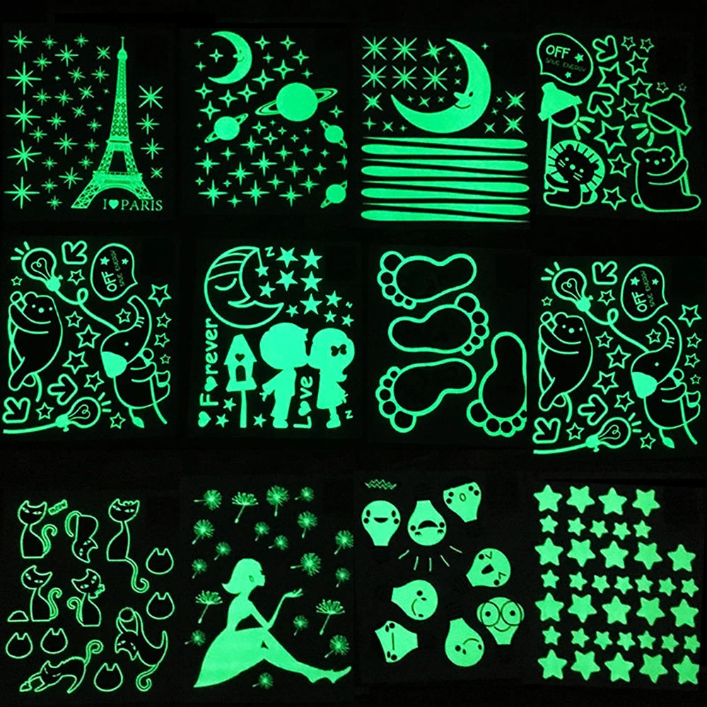 

Luminous Wall Stickers for Kids Rooms Dots Stars Ceiling Wall Decals Glowing Stickers Wall Decals Glow In The Dark Home Decor