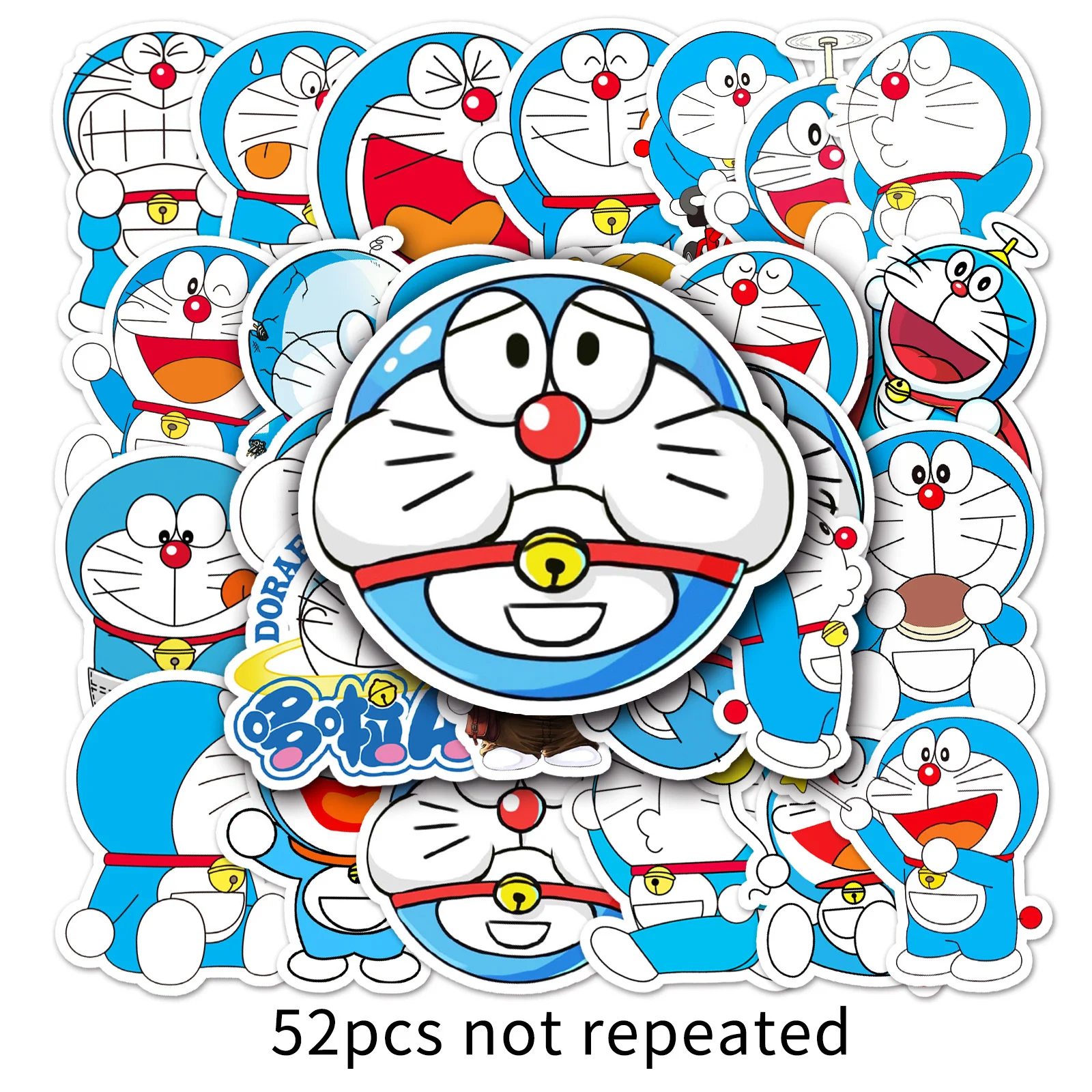 

52pcs Cartoon Doraemon Stickers For Waterproof Decal Laptop Motorcycle Luggage Snowboard Car Sticker Pegatina