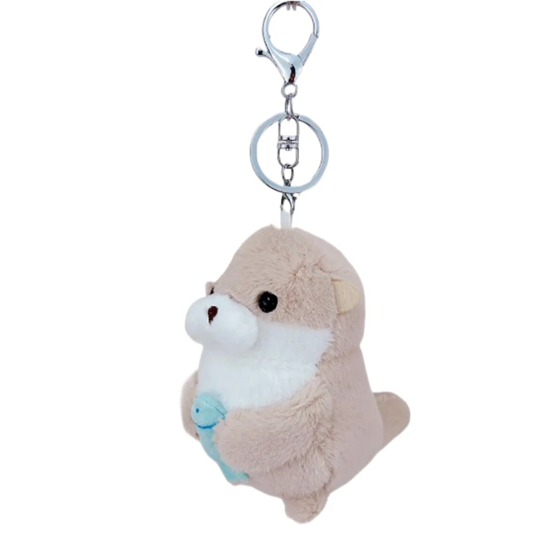 Милые плюшевые брелоки в виде выдры с рыбками легкий подвесной реквизит для