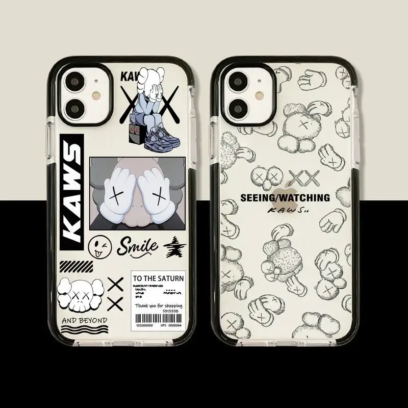 

Cute Cartoon Doll Kaw Boys Phone Case For iphone 14 Plus 13 12 11 Pro Max Soft Transparent Black Border Capa Cover