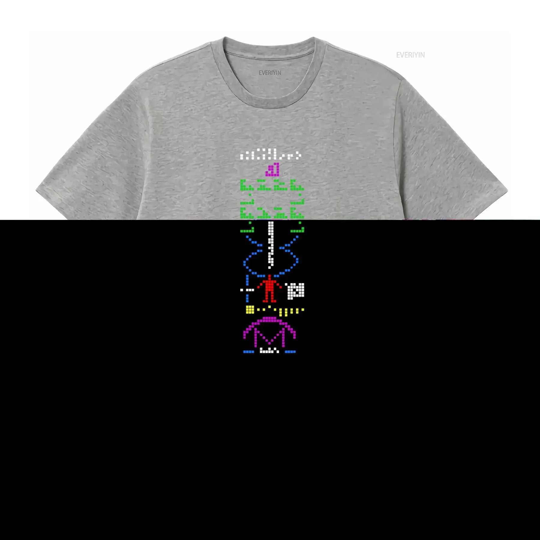 Фото Футболка Arecibo Message Interstellaire Espace Geek Homme Coupe Standard, мужская, с галактическим принтом, винтажная, в стиле стритвир №3