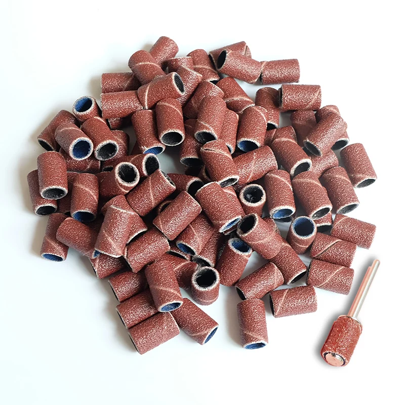 

50/100pcs Nail Sanding Bands 80/120/180 Grit File Sand Piece Set For Nail Drill Bits Electric File Nail Sanders