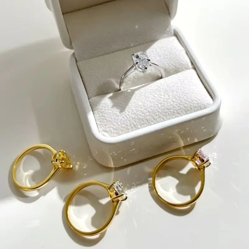 Настоящее серебро S925 обручальные кольца женское блестящее кольцо с ледяным