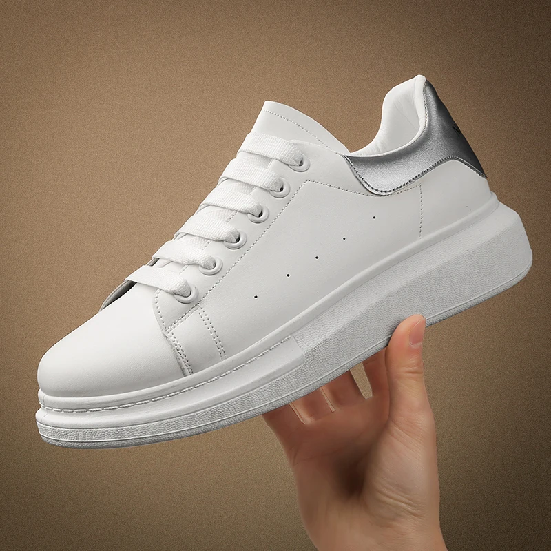 

All Season Microfiber Men's Casual Canvas Shoes Trendy Thick Sole Flat Board Shoes For Men Outdoor Walking Men's Sport Shoes