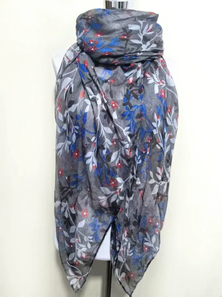 Модный теплый осенне-зимний женский мягкий цветочный шарф в виде листа шейный