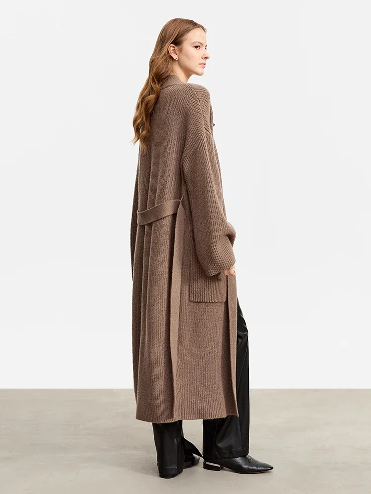 AMII женский шерстяной кардиган новинка зимы 2023 костюм с воротником лацканами и