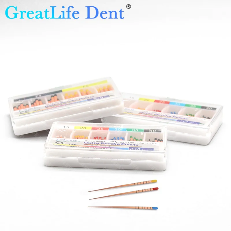 GreatLife Dent 10 упаковок/лот конус 0 2/0 4/0 6 размер 15/20/25/30/35/40 стоматологические точки Gutta