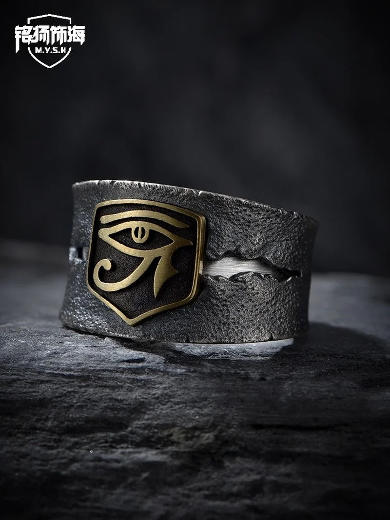 Мужское кольцо из тайского серебра S925 пробы модное Брендовое Открытое в стиле