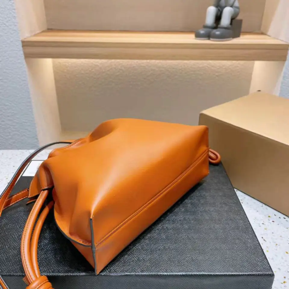 Luxury Brand Designer Shoulder Bags Genuine Leather Drawstring Lucky bags Handbags for Women Wrinkle bag Bucket  bag for women