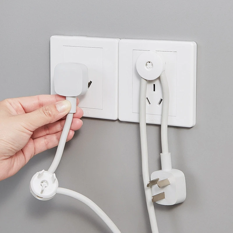 

Socket Cover Plug Fixer 4Pcs Wall Monunted Storage Hanger Hook Supplies for Home Bedroom Dormitory Safety Protector