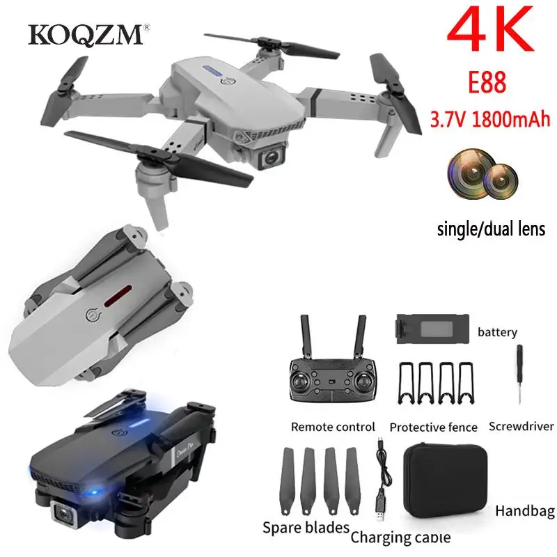 

3.7v 1800mah E88 Drone 4K HD WIFI Helicopter 1080P Camera Height Holding RC Foldable Quadcopter Dron Obstacle Avoidance Kid Toy