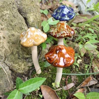 4pcsset mushrooms sculptures beautiful ceramic exquisite bonsai decor garden ornaments garden ornaments
