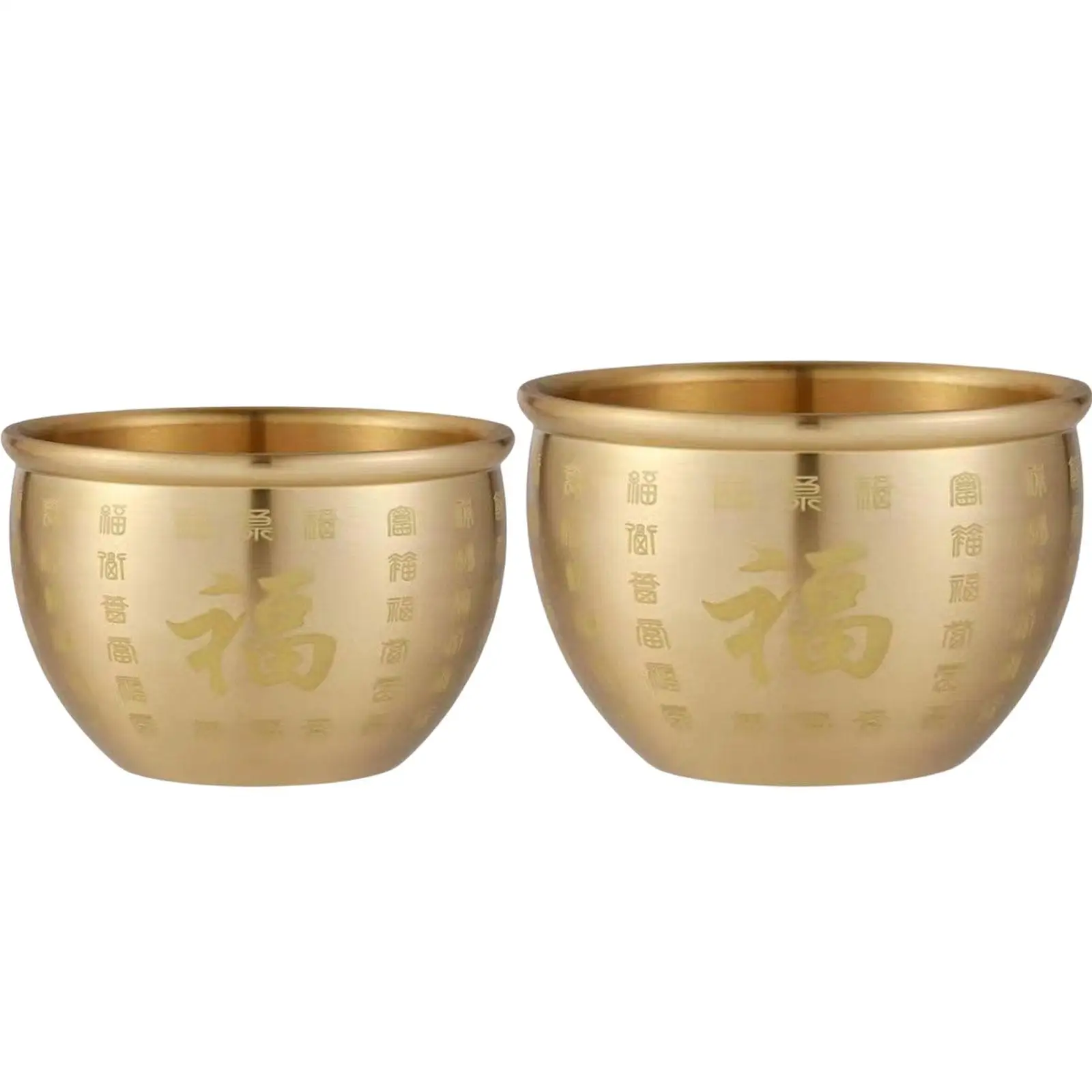 

Латунная чаша фэн шуй Китайский Персонаж денежная банка сокровище миска фу Декор