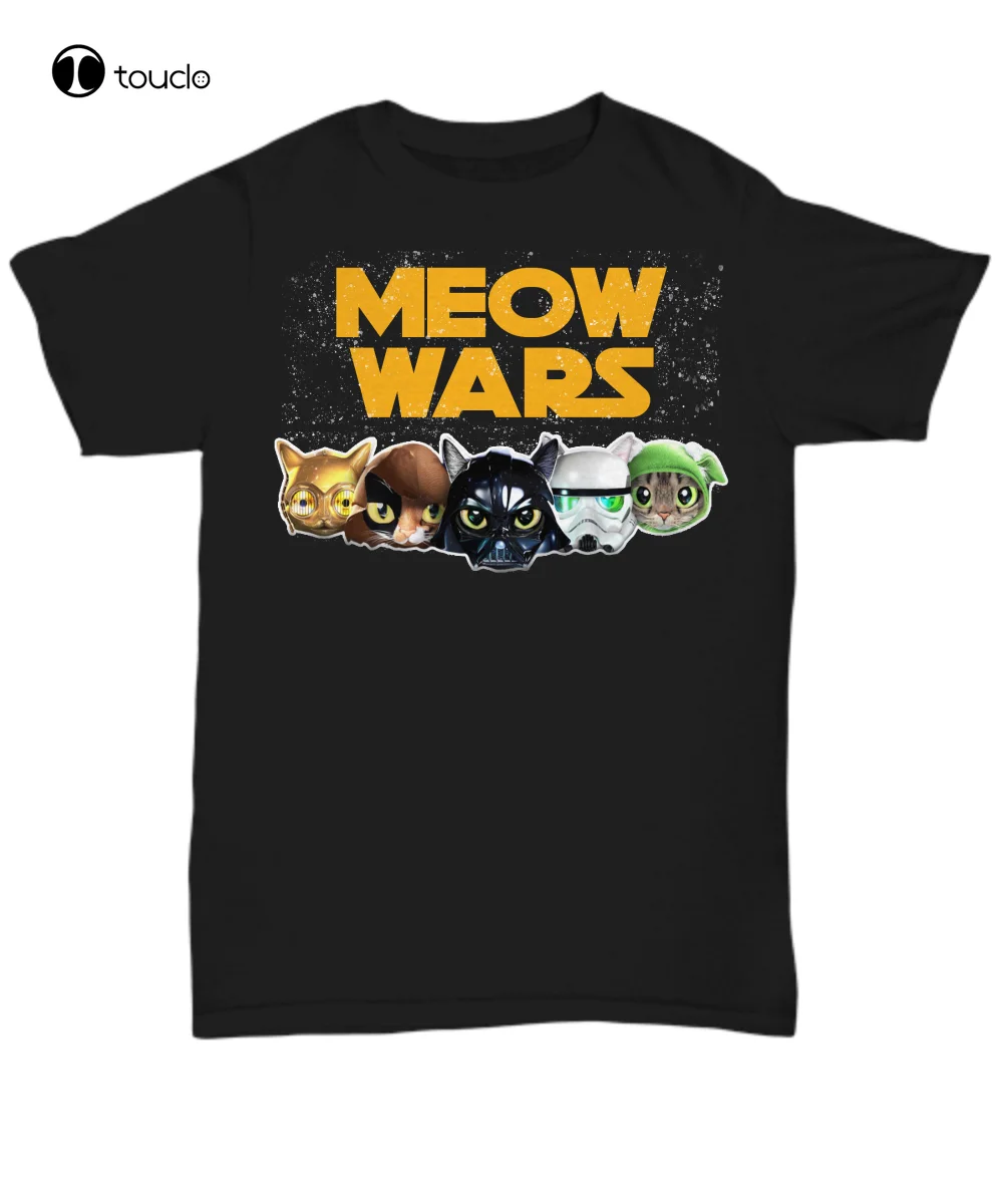 

Funny Meow Wars Cat T-Shirt For Cat Lovers Dad Mom Gift Cute Kittens Tee Fur Paw Tee Shirt unisex