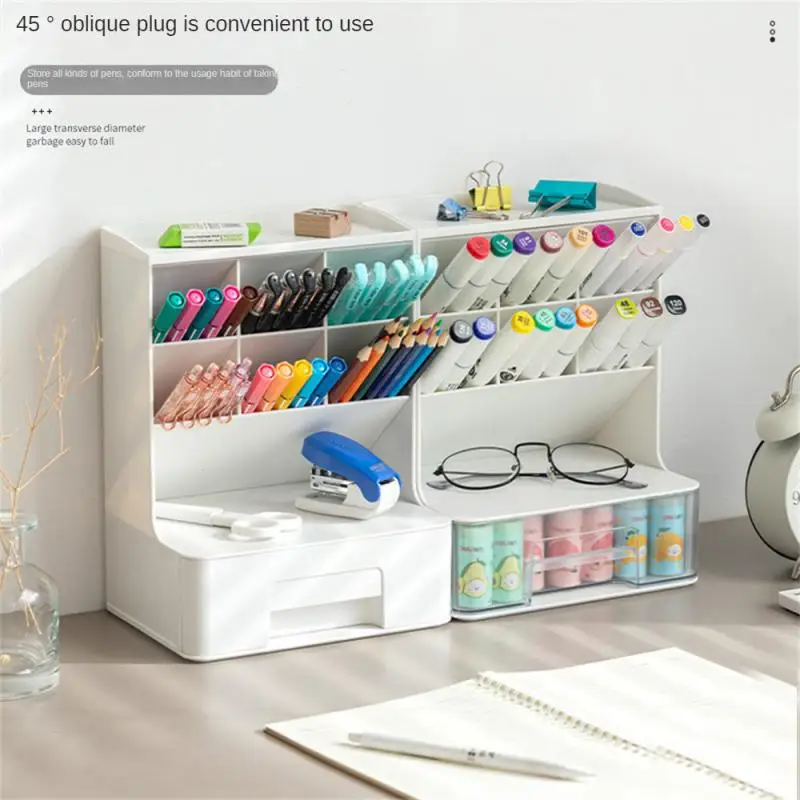 

File Shelf Drawer Storage Box Student Insert Pen Holder Oblique Desktop Storage Supplies Children Stationery Desk Pen Holder
