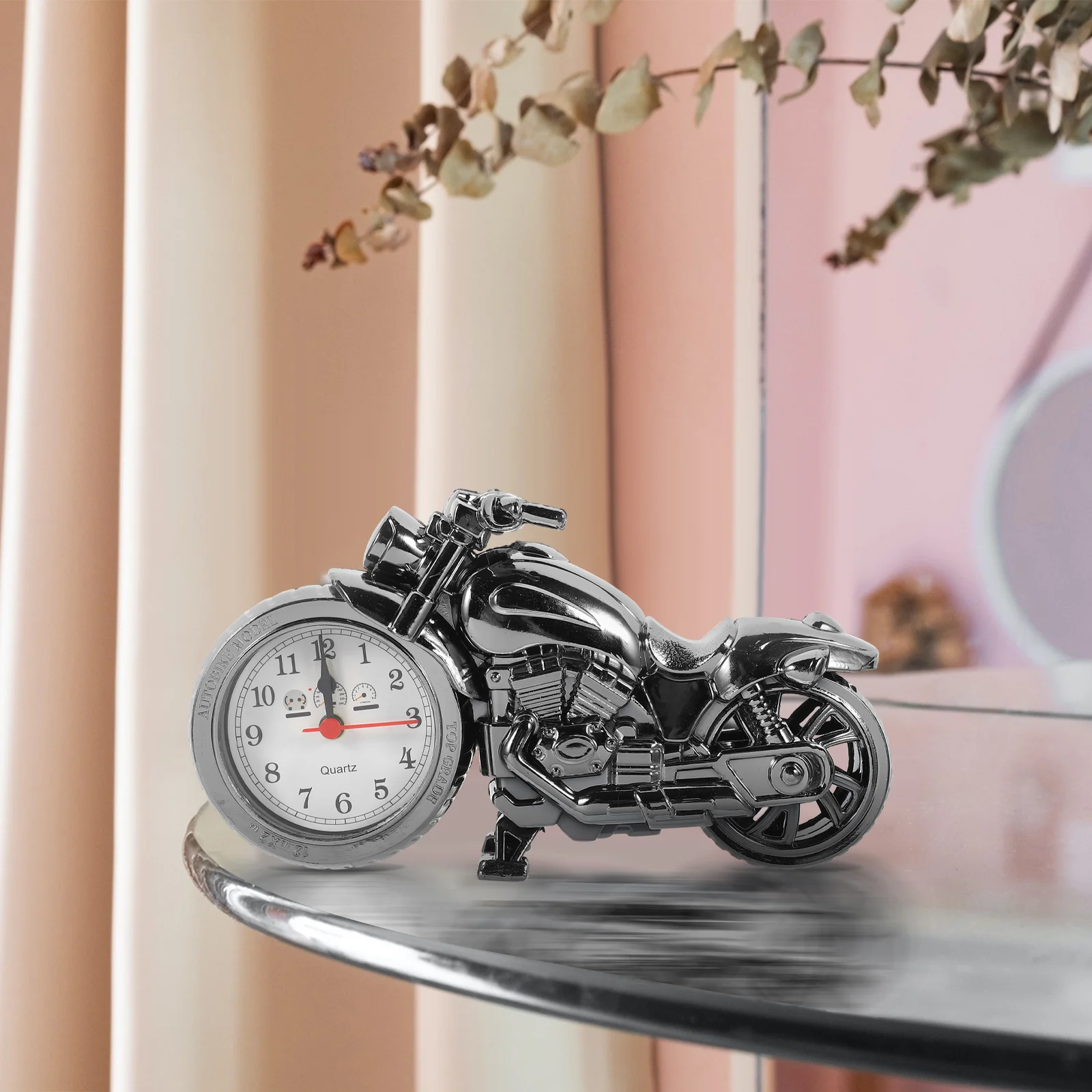Old Fashioned Motorcycle Alarm Clock Desktop Numeral Alarm C