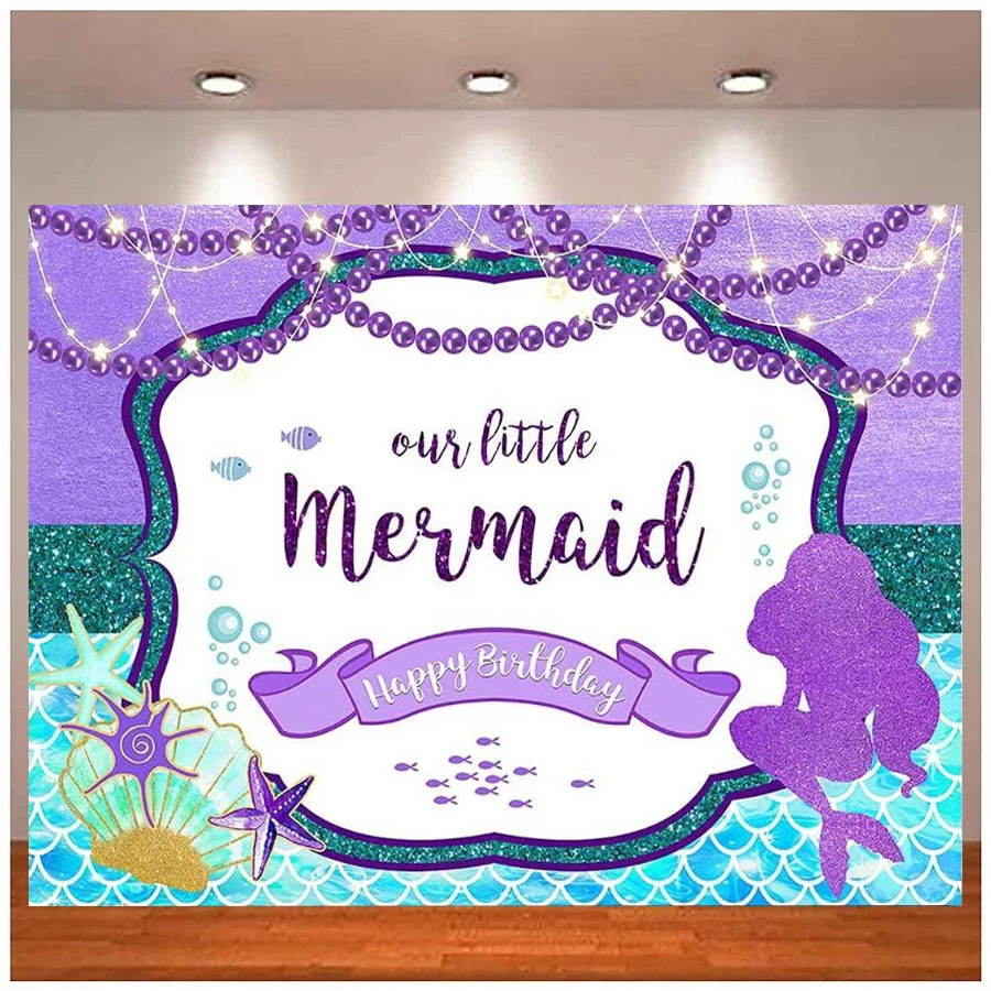 

Фон для фотосъемки с изображением морской Русалочки для вечерние НКИ в честь Дня рождения украшение для девочки маленькой принцессы весы