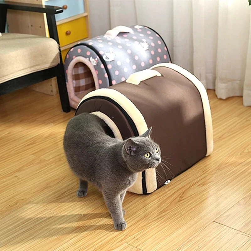 Домашний домик для собак S/M/L мягкая уютная Лежанка складное съемное теплое