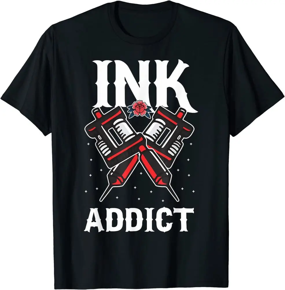 

New Limited Ink Addict Tattooed Design Great Gift Idea Premium Tee T-Shirt S-3Xl