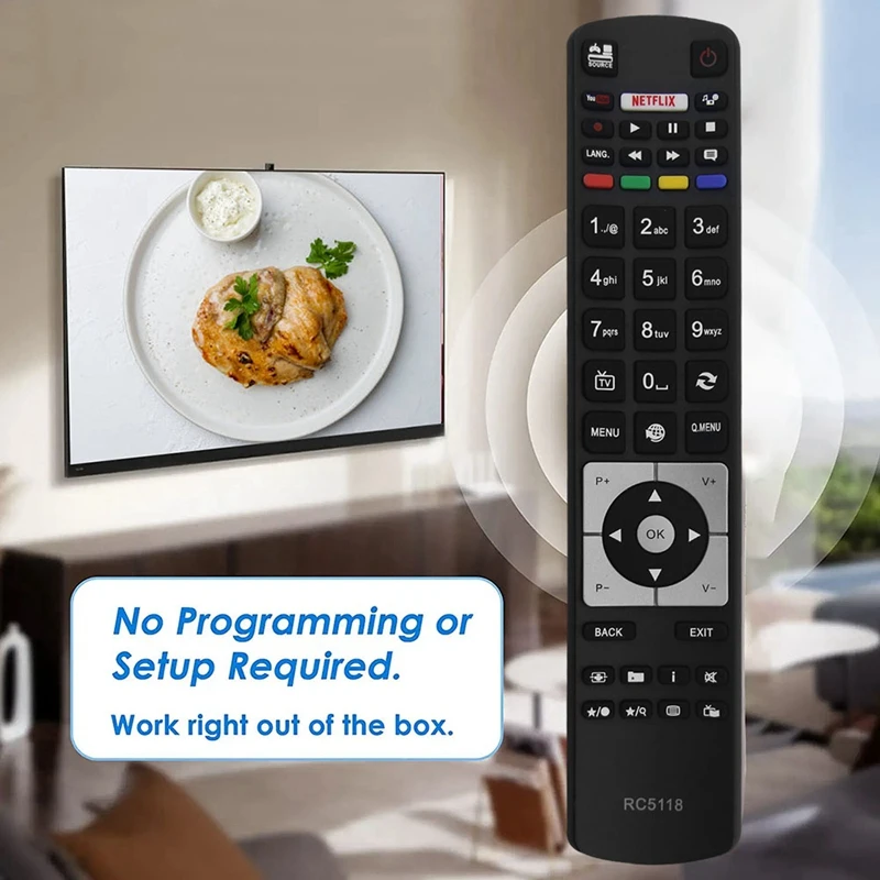 Пульт дистанционного управления RC5118 для Hitachi 22HBD06U 24HE1510-W 32HB1S66I 32HE1510-B 32HYJ46U 40HBD06U