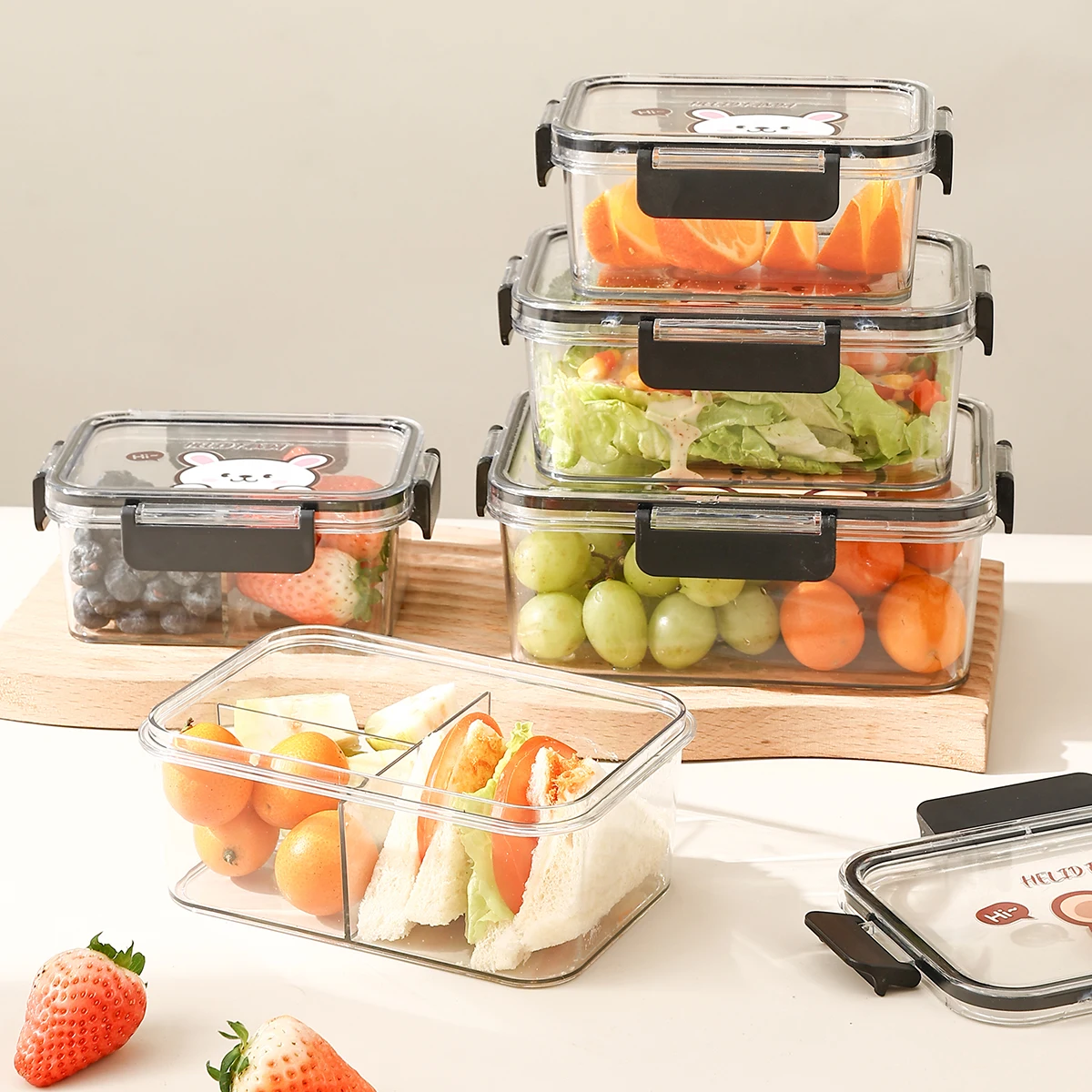 WORTHBUY Прозрачный пластиковый контейнер для хранения продуктов питания кухонного