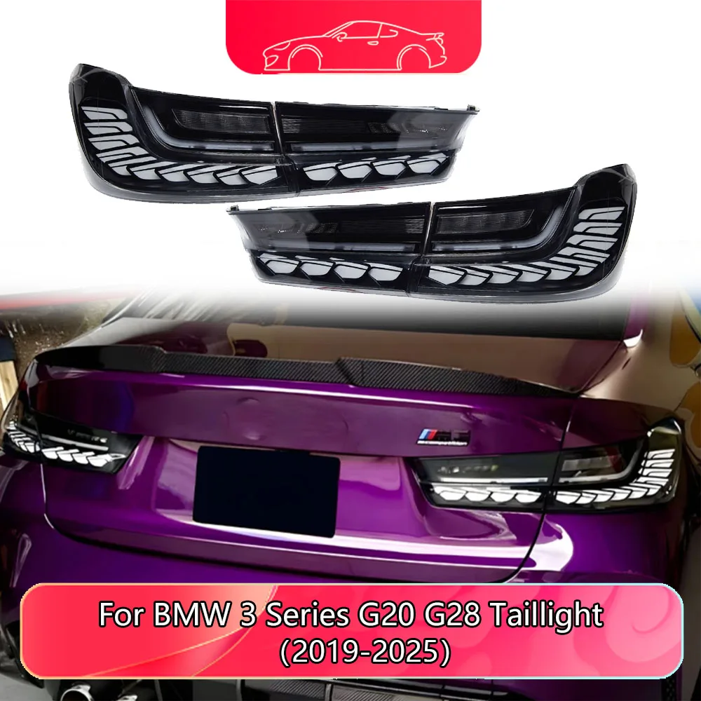 Фото Задний фонарь для BMW 3 серии G20 G28 G80 320i 325i 330i 335i 2019-2023 Dragon Scales Design Светодиодный задний фонарь Стоп-сигнал Аксессуары №1