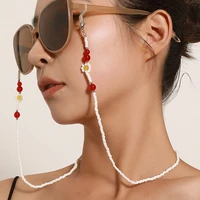 new accessories color acrylic beads glasses chain mask chain female white rice beads anti lose rope