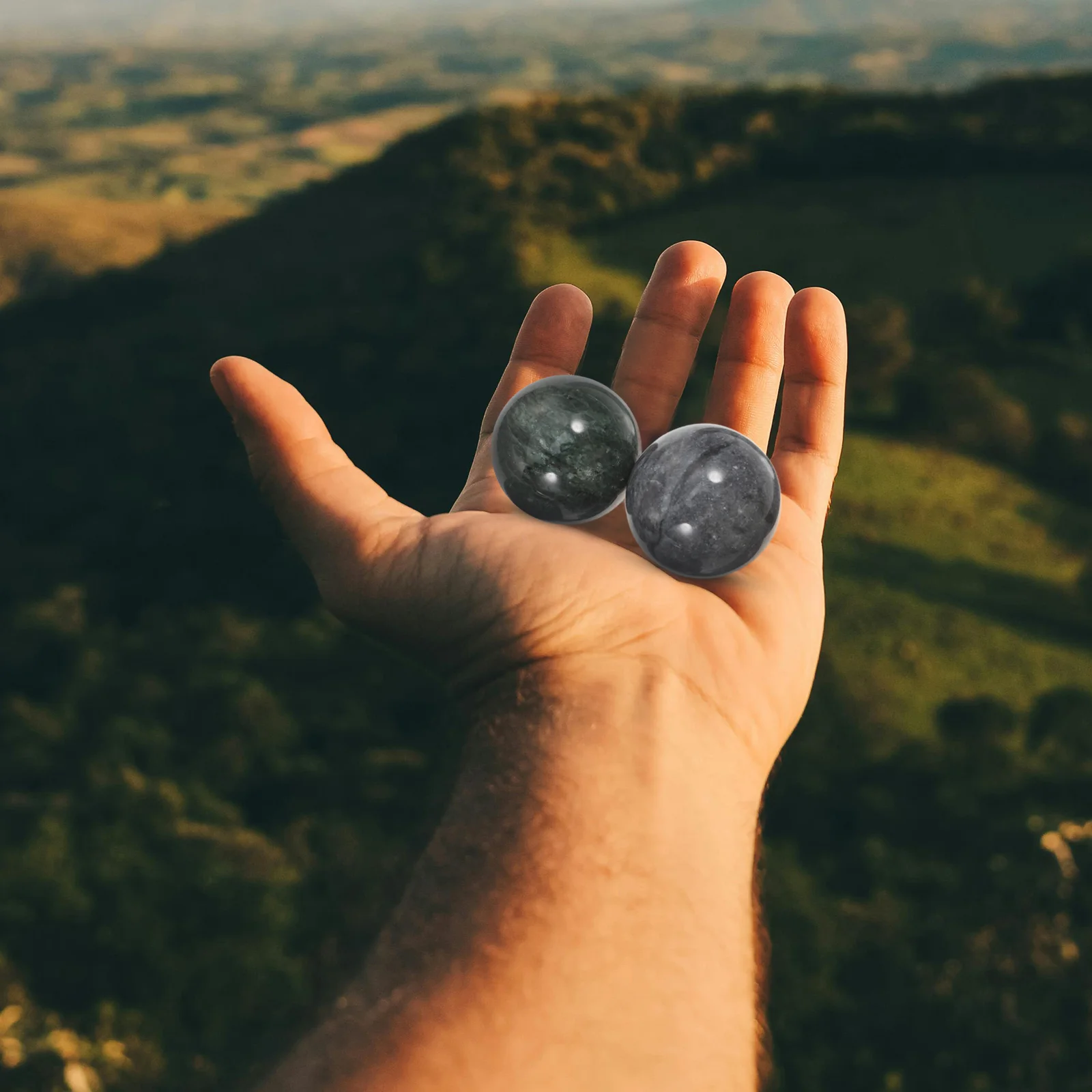 2 комплекта подтягивающих мячей для упражнений медитационных шариков мраморных