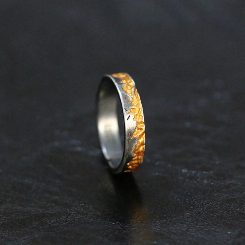 

DEAR-LIFE Creative handmade vintage Thai silver wrong gold light luxury ring niche ring fashion jewelry New Year gift