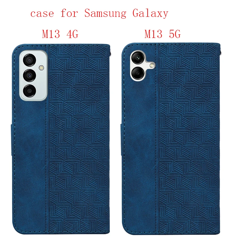 M13 Leather Case For Samsung Galaxy M13 5G M136 Magnetic Flip Wallet Case Cover For Samsung M13 M 13 4G M135 Card Phone Cases