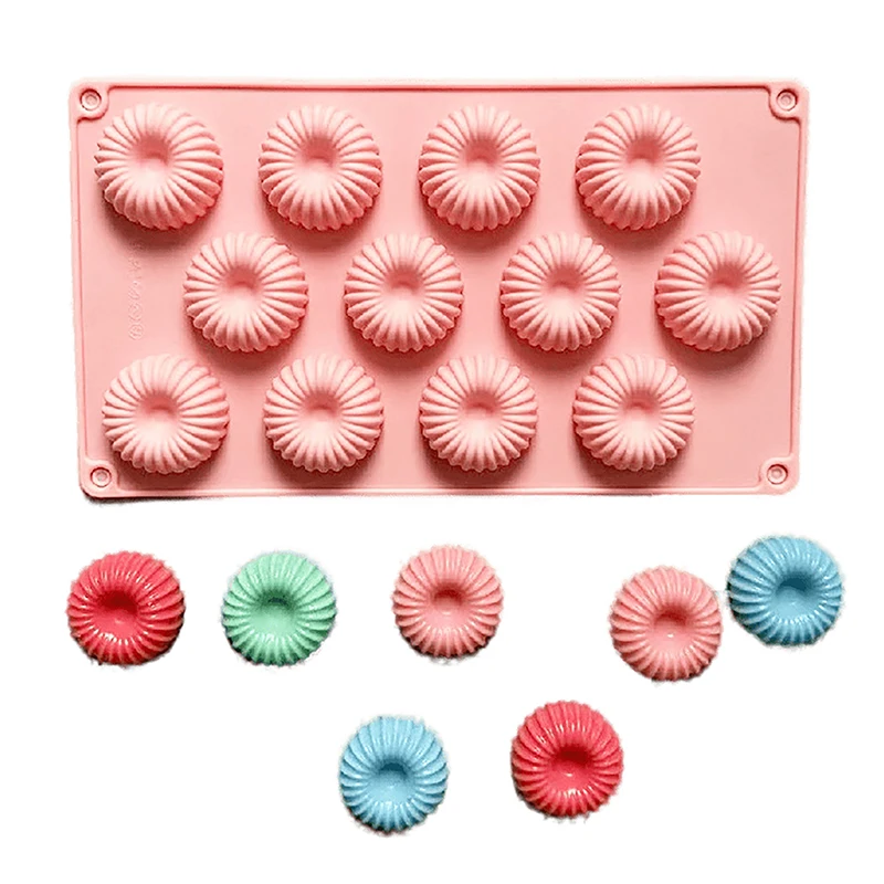 

12 Cavity Flower Shaped Donut Silicone Mold Fondant Cake Mold Chocolate Muffins Doughnut Maker Kitchen Accessories Tool
