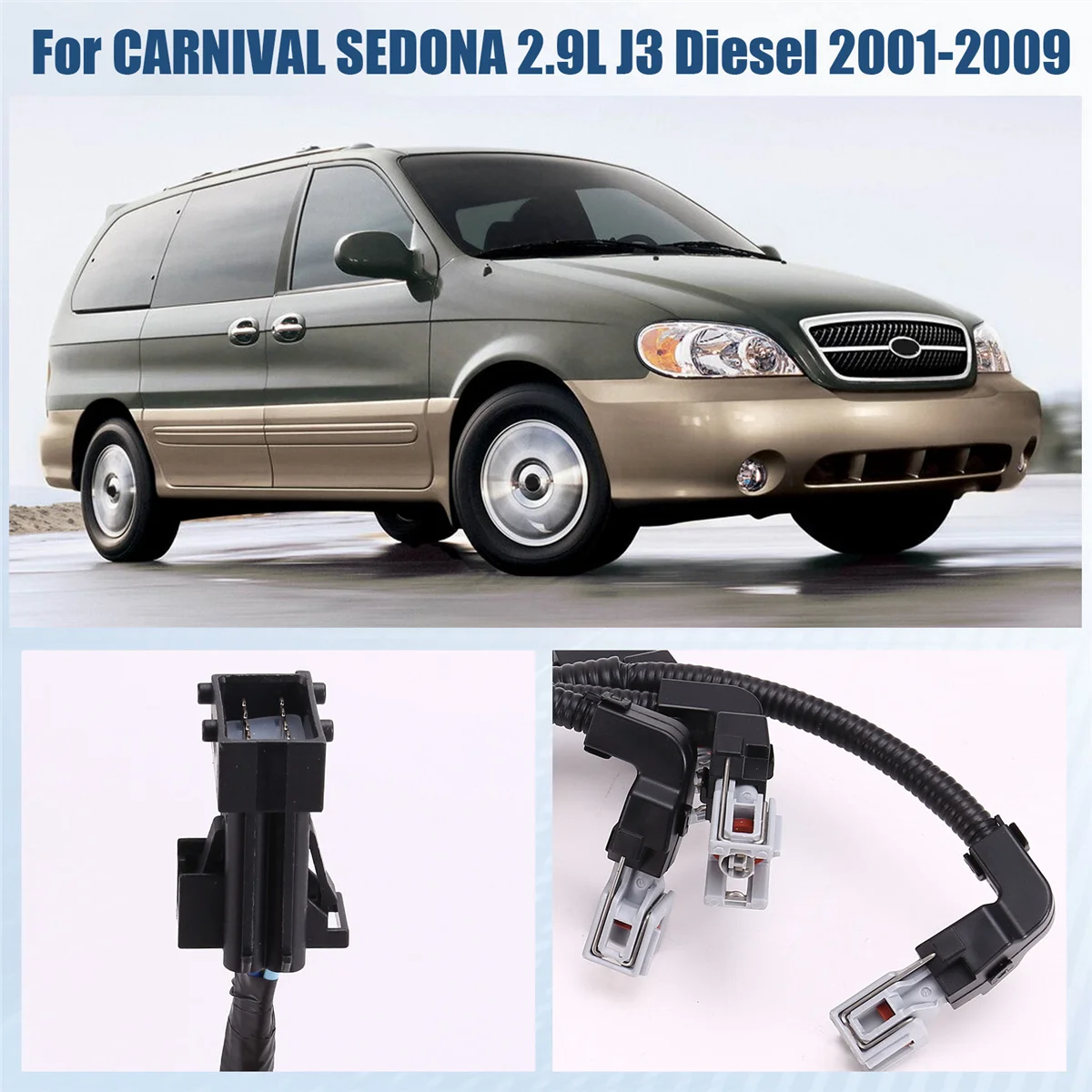 Жгут проводов форсунок впрыска топлива в сборе для KIA CARNIVAL SEDONA 2.9L J3 Diesel 2001-2009