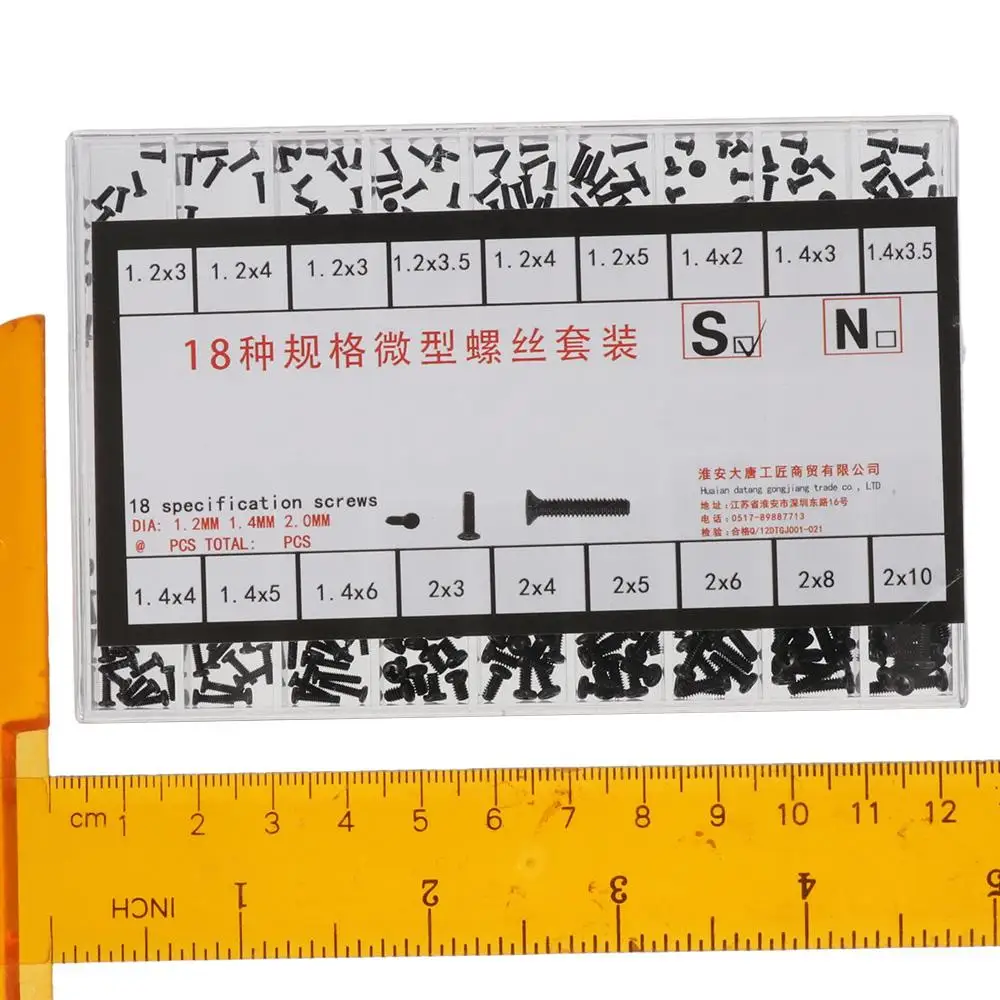Маленькие винты из нержавеющей стали M1.2 / M1.4/M2.0 черные мини-винты в ассортименте