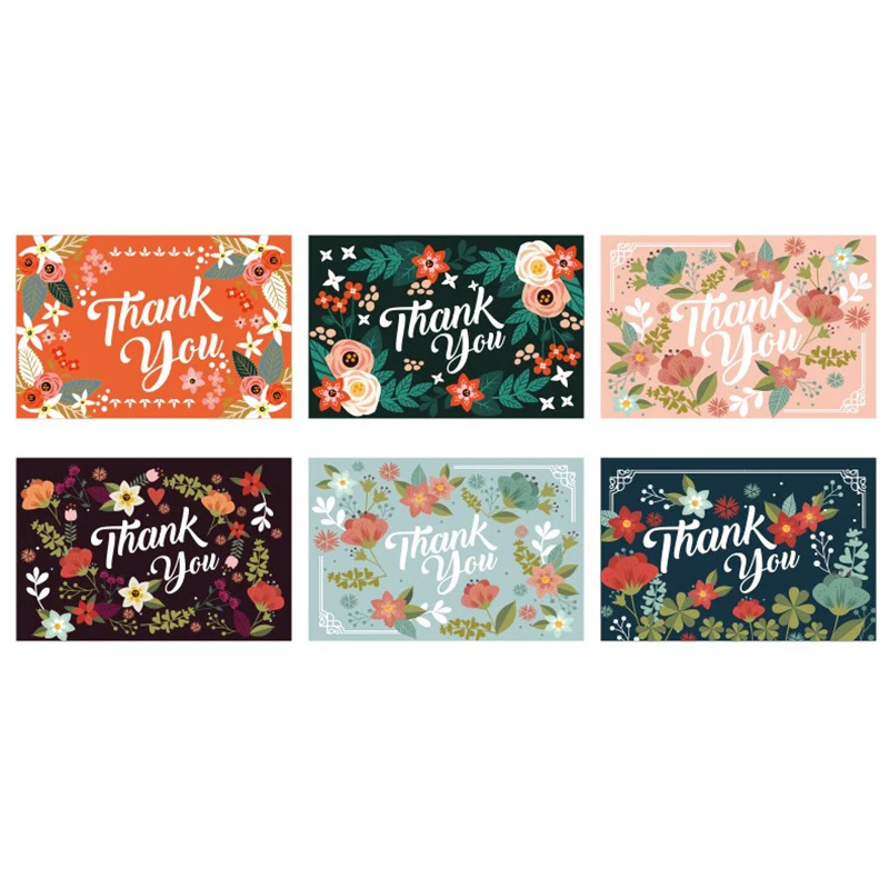 6 шт. спасибо открытка животные цветы для праздника пожелания поздравительная