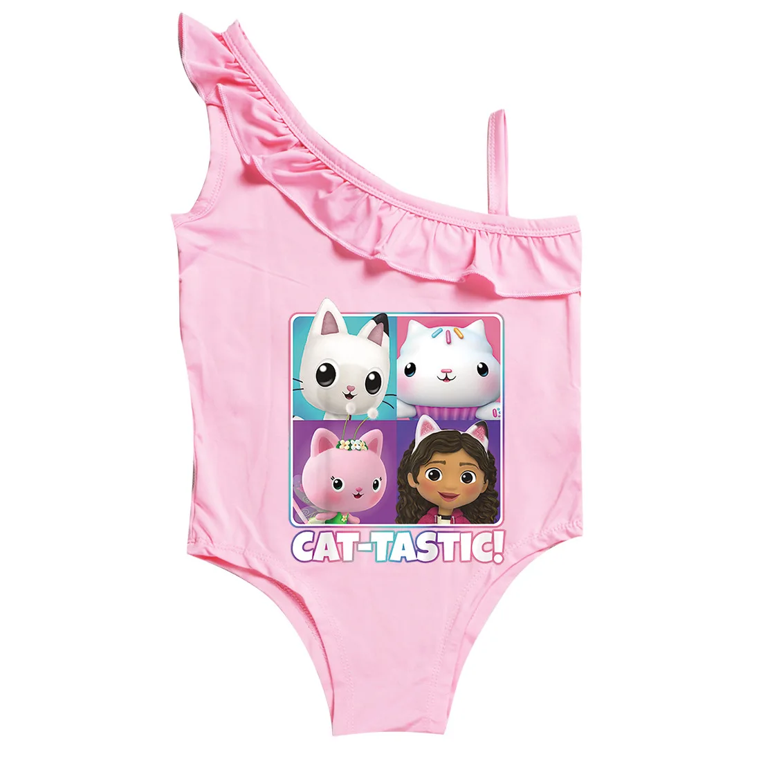 

Gabby Dollhouse Cartoon Print Kids Beach Wear One Piece Sleeveless Swimsuit Baby Girls Cartoon Fashion Bathing Suits