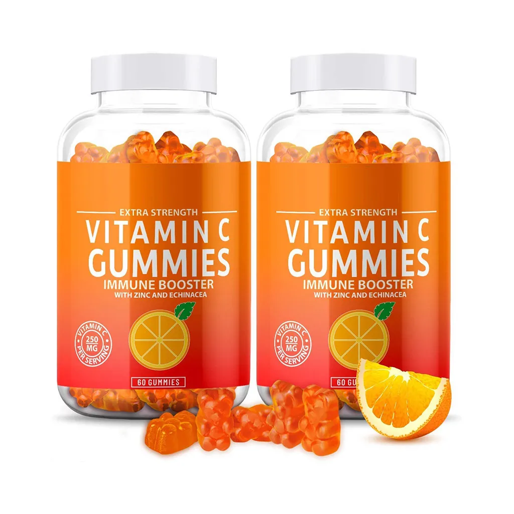 

2 bottles zinc vitamin VC and bear gummy nutritional dietary supplement to enhance immunity increase appetite promote digestion
