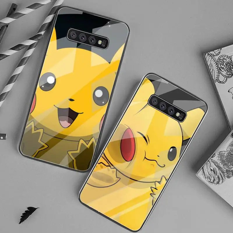 

Pokemon Pocket monster Pikachu Phone Case Tempered Glass For Samsung S20 Ultra S7 S8 S9 S10 Note 8 9 10 Pro Plus Cover