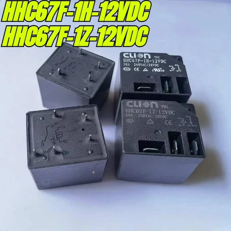 

Реле HHC67F-1H-12VDC / HHC67F-1Z-12VDC 4-5 контактов 30A 40A